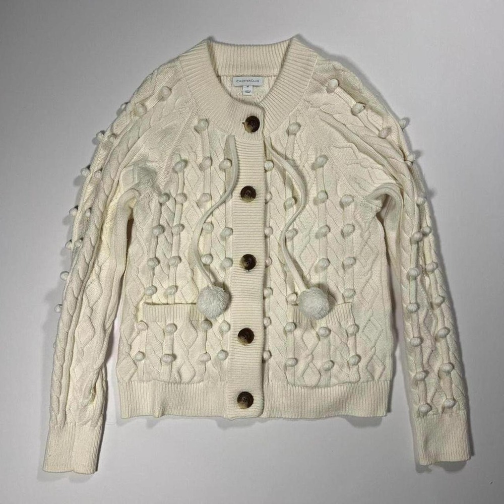 Charter Club Cream Cable Knit Cardigan